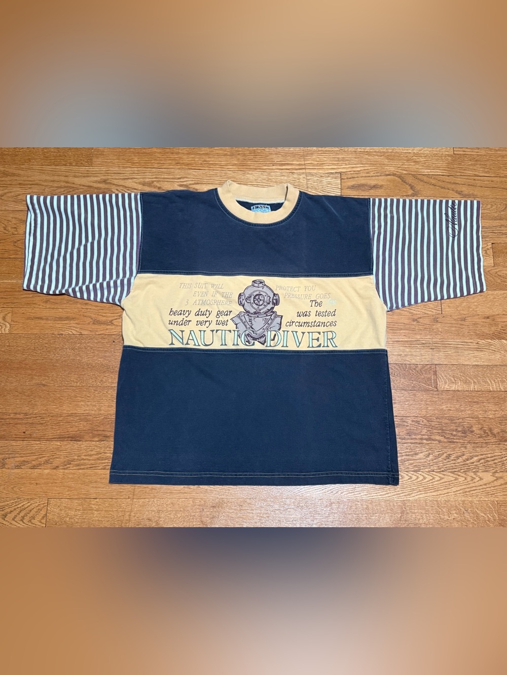 VTG 90’s FMC (Large) Oversized Nautical Color-Block & Striped Short Sleeve Tee
